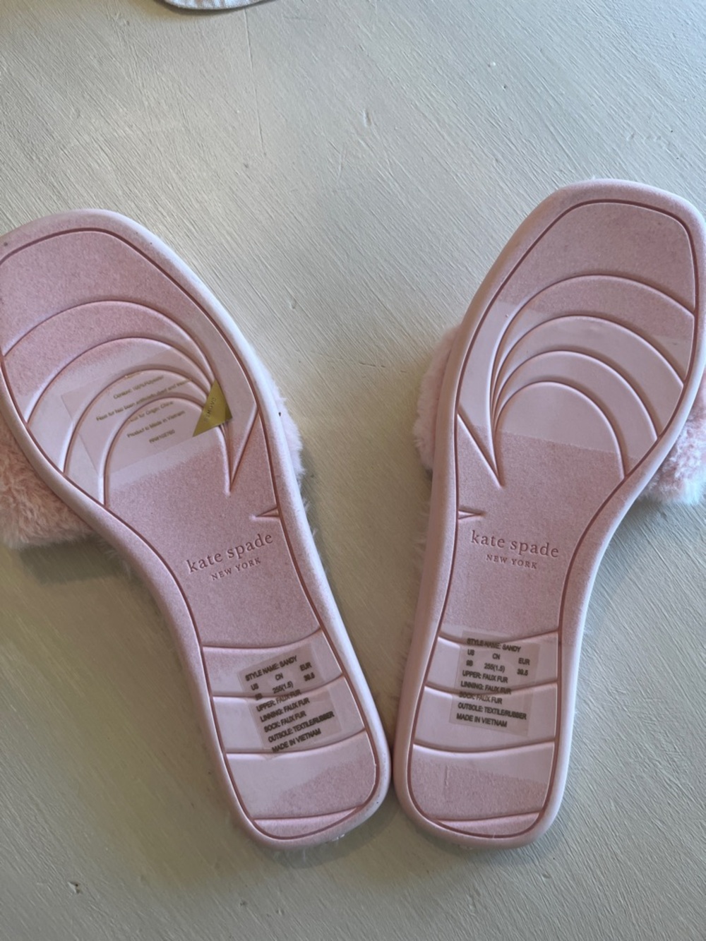 kate spade ladies Plush Bow Slide slipper in Light Pink - Picture 4 of 5
